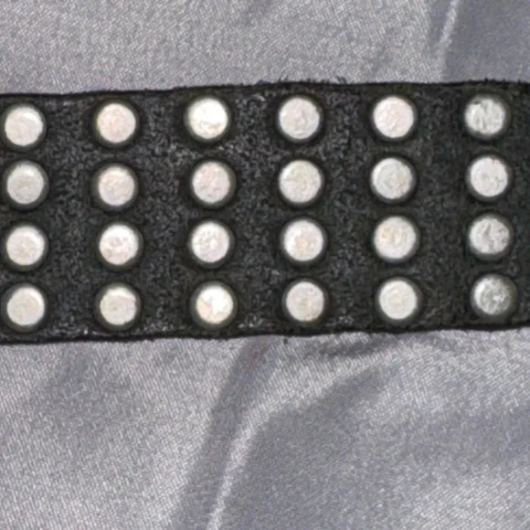 Zadig & Voltaire Olive Green Leather Studded Belt with Metal Buckle size T1 (M) - Picture 11 of 14